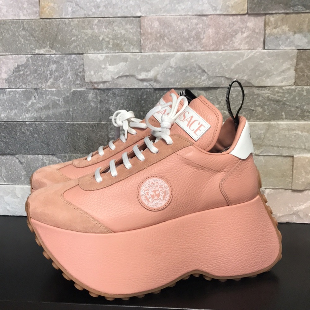 Authentic Versace Triplatform Leather Sneakers(Pe… - image 6